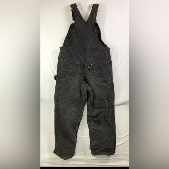 1999 Carhartt R03 Arctic Black Quilt Lined Bib Overalls 34x30 Very Distressed - Picture 13 of 13